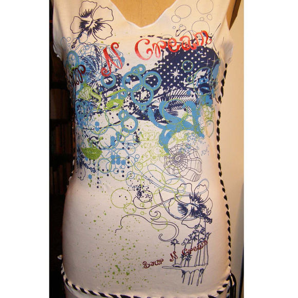 New Sour n Cream white bodycon printed dress M 6-8 - Picture 3 of 8